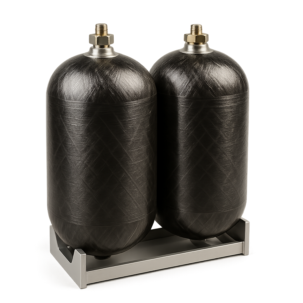 Composite overwrapped hydrogen and oxygen pressure vessels